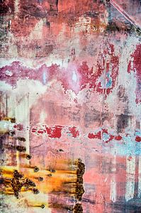 Ship's hull in pink, red and white