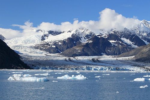 Columbia Glacier in Prince William Sound on the western Alaska Chugach Mountains near Valdez, Alaska