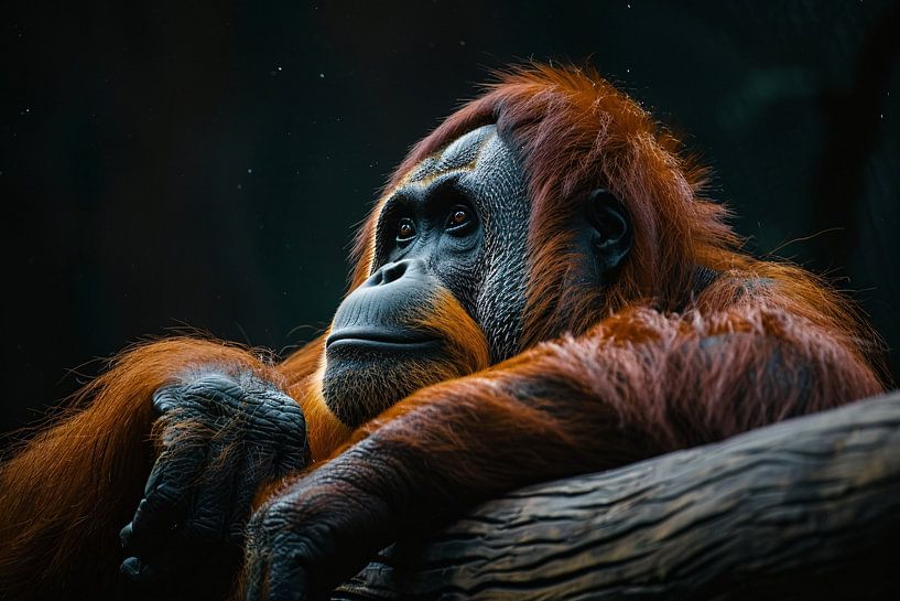 Serene Orang-utan in Natural Rest by Imperial Art House