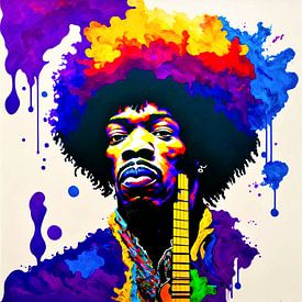 Homage to Jimi - Guitarist - Splash - Street Art by Felix von Altersheim by Felix von Altersheim