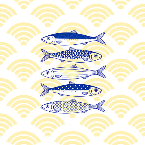 Saffron Waves: A Five Indigo Fish Study