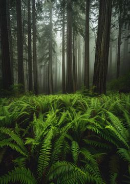 Magie van het bos bij schemering van fernlichtsicht