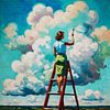 De vrouw die de wolken tekent van Jan Keteleer (JanKé): Een reis voorbij het canvas