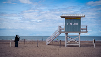Guard post on Deauville beach