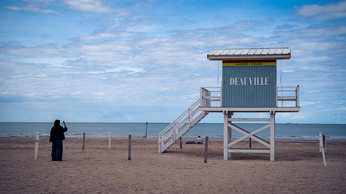 Wachposten am Strand von Deauville