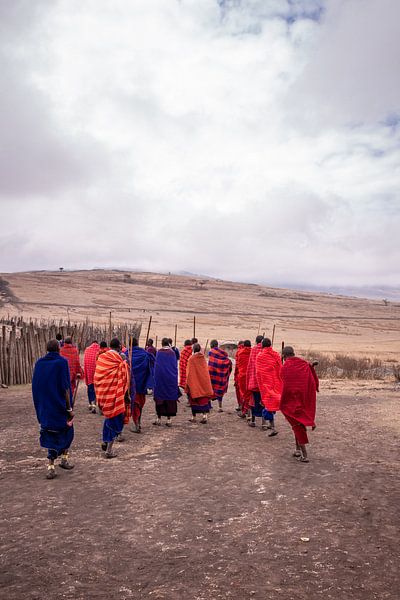 Masai on the plains of Tanzania by Mickéle Godderis