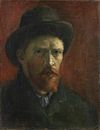 Selbstbildnis mit dunklem Filzhut, Vincent van Gogh von Meisterhafte Meister Miniaturansicht
