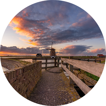 Molen het Noorden Texel Zonsondergang van Texel360Fotografie Richard Heerschap