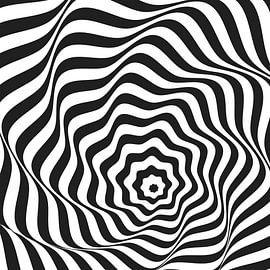 Optical illusion wavy lines in star shape by Mike Maes