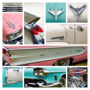 Collage van klassieke Amerikaanse auto's van Bas Ruiter