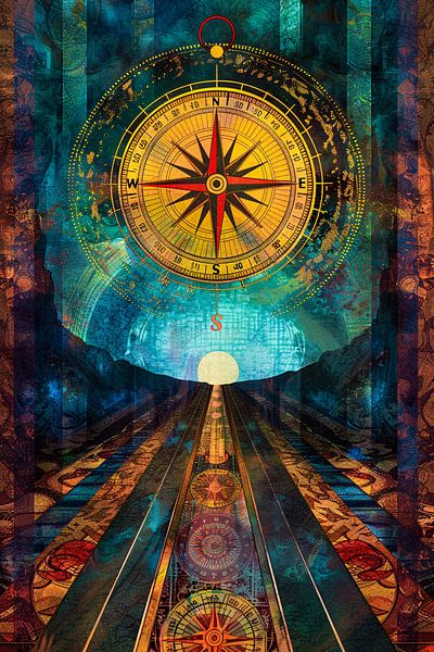 Boussole et horizon en or par Art & Soul Creations