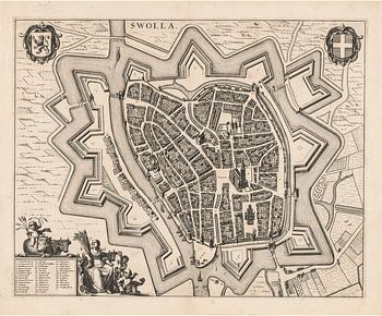 Plattegrond van Zwolle van ca 1657