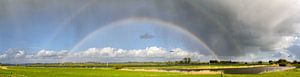 Doppelter Regenbogen über dem IJssel  von Sjoerd van der Wal Fotografie