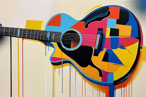 Guitare abstraite colorée