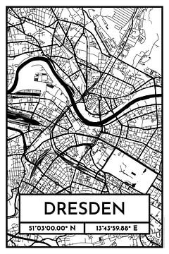Dresden - Stadsplattegrond ontwerp stadsplattegrond (Retro) van ViaMapia
