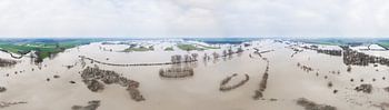 Hochwasser an der IJssel bei Nijenbeek, in 360° aus der Luft