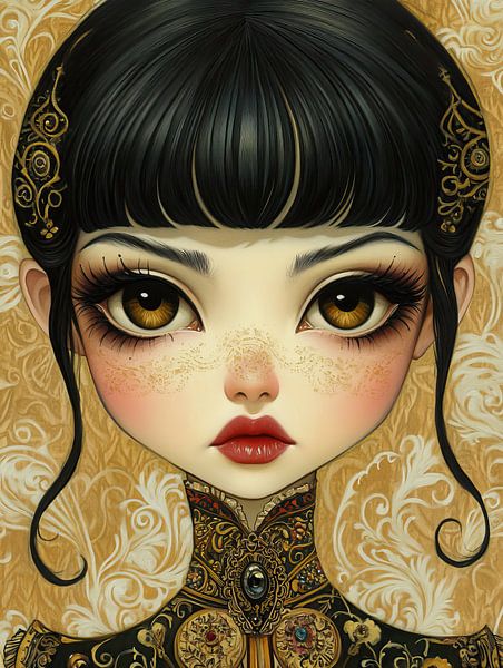 Big Eyes | Gold Accents by Eye catching paintings