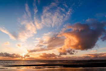 Sunset on the Terschelling mud flats