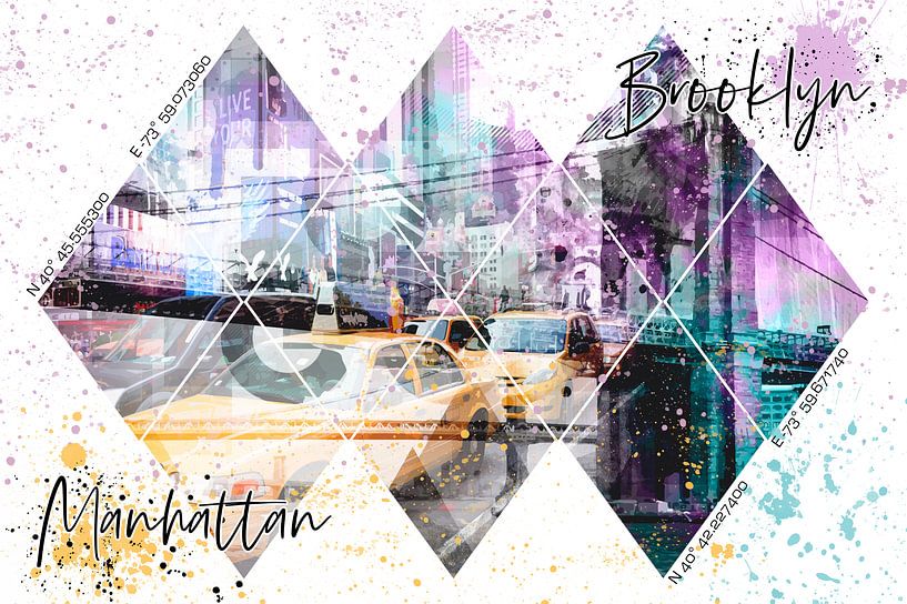 MODERN ART Coordninates MANHATTAN &amp; BROOKLYN by Melanie Viola