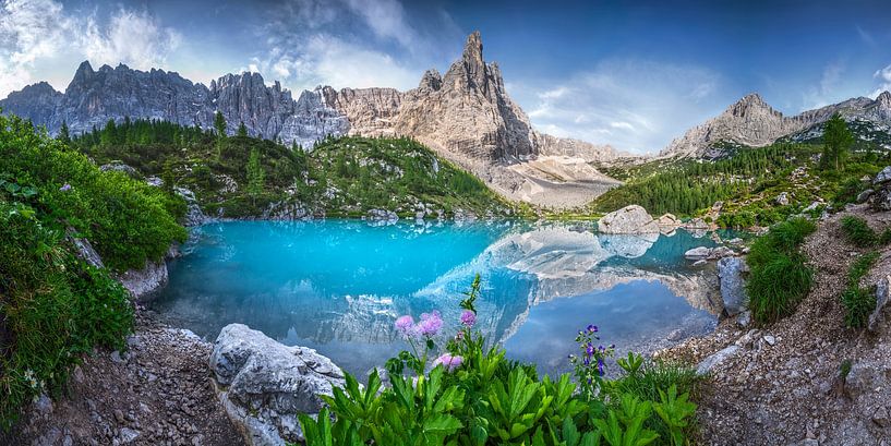 Panorama des Alpes au lac de Sorapis dans les Dolomites par Voss photographie
