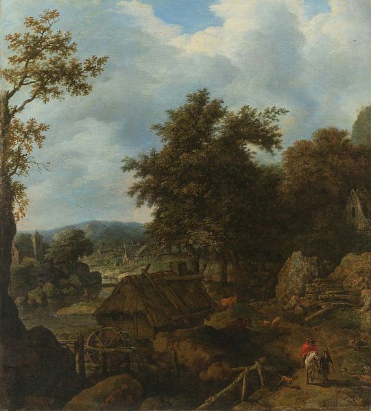 Swedish Landscape with a Water Mill, Allaert van Everdingen by Masterful Masters