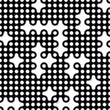 Abstract stippel patroon in zwart wit van Maurice Dawson