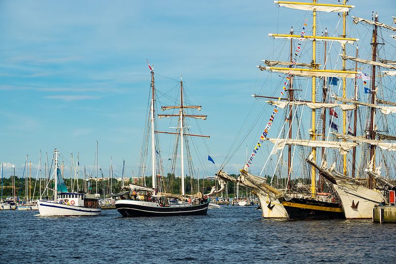 Segelschiffe auf der Hansesail in Rostock van Rico Ködder