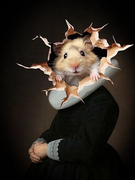 Portrait of a Hamster van Marja van den Hurk