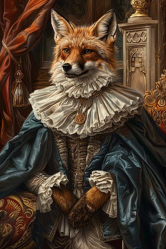 Fox in baroque style