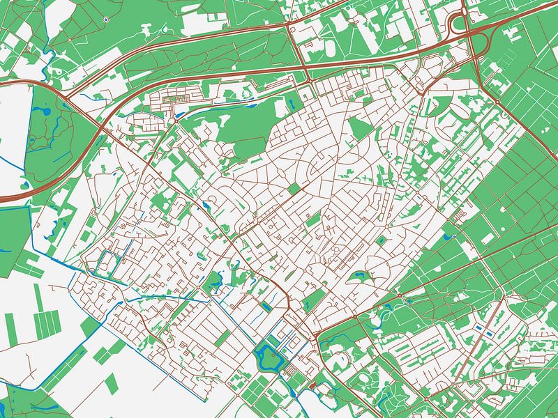 Kaart van Zeist in de stijl Urban Ivory van De Kaartenwinkel