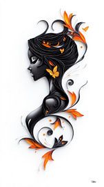 Women's portraits in Paper, Gold and Multicolour by Gelissen Artworks