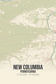 Vintage map of New Columbia (Pennsylvania), USA. by Prints of Place