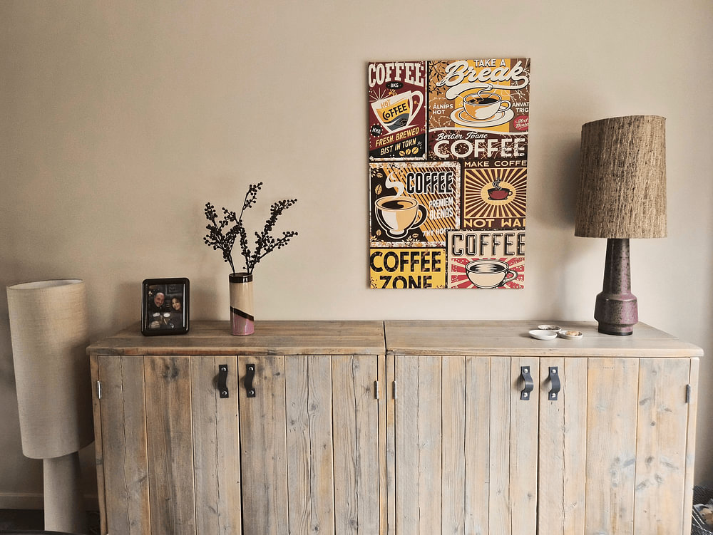 oude poster koffie, van nayyara art