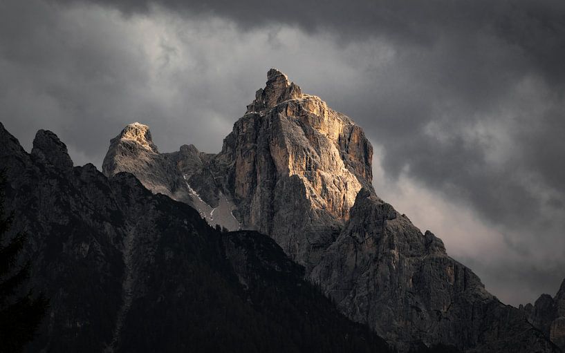 Mountain peak of Birkenkofel in the Dolomites, Italy by Michael Fousert