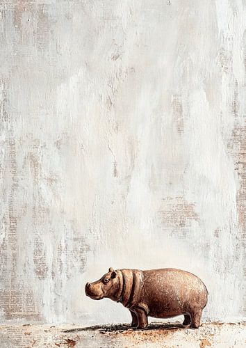 Abstract Hippo in Beige