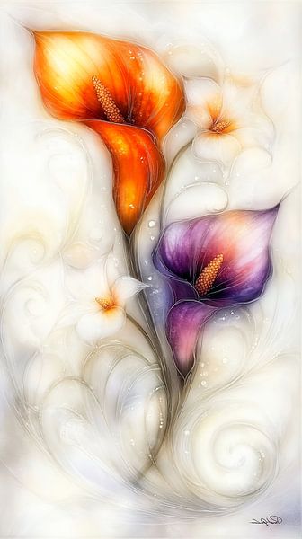 aquarelle de fleurs par Gelissen Artworks