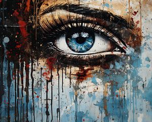 Beobachtung | Blaues abstraktes Auge von ARTEO Gemälde