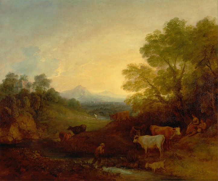 Landschaft mit Vieh, Thomas Gainsborough von Meisterhafte Meister