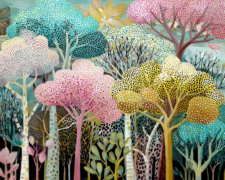 Colourful Trees | Whimsical Nature Wonderland by Flower Studio