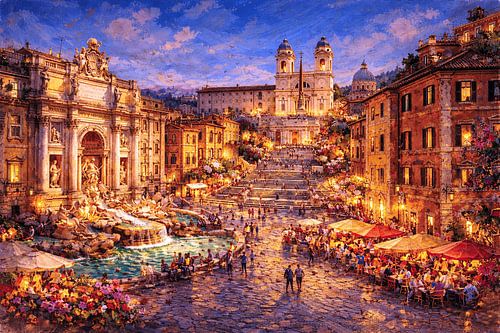 Rome in Italië schilderij.