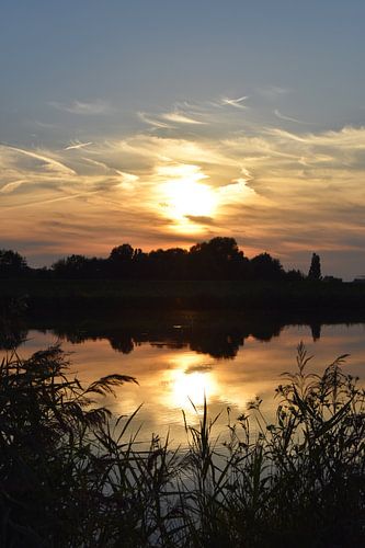 Sonnenuntergang am Fluss