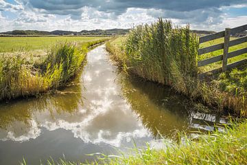 Wasserlandschaft mit reflektierenden Wolken von Lisette Rijkers