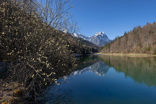 Frühling am Riessersee in Oberbayern