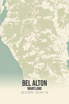Vintage landkaart van Bel Alton (Maryland), USA. van MijnStadsPoster