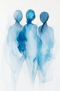 Schwebend zwischen blauen Schatten