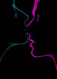 Mann und Frau blau rosa von IHSANUDDIN .