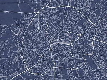 Kaart van Apeldoorn Centrum in Royaal Blauw van Map Art Studio