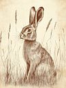 hare in the field by Franka Poulain thumbnail