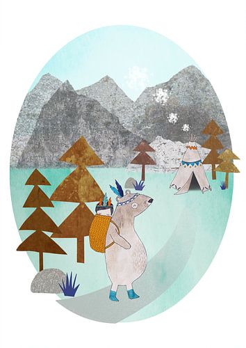 L'ours avec l'Indien