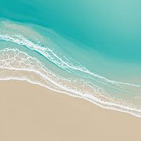 Luchtfoto van oceaangolf die zandstrand ontmoet Zeegezicht